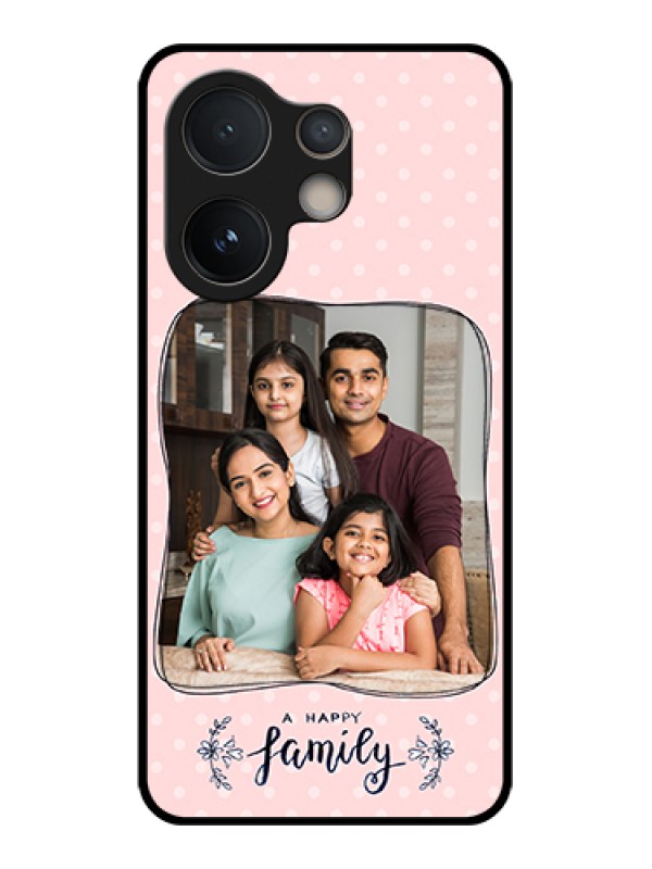 Custom Vivo V60e 5G Custom Glass Phone Case - Family With Dots Design
