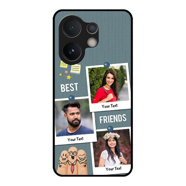 Vivo V60e 5G Custom Glass Phone Case - Sticky Frames And Friendship Design Vivo V60e 5G Custom Glass Phone Case - Sticky Frames And Friendship Design