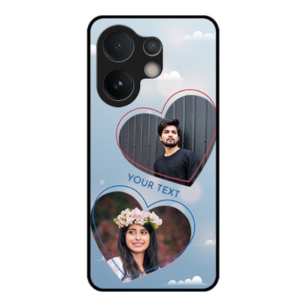 Vivo V60e 5G Custom Glass Phone Case - Blue Color Couple Design