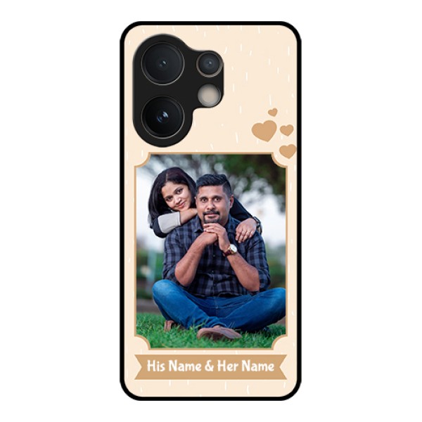 Vivo V60e 5G Custom Glass Phone Case - With Confetti Love Design