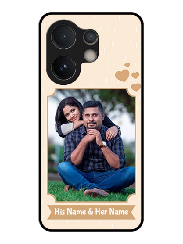 Custom Vivo V60e 5G Custom Glass Phone Case - With Confetti Love Design