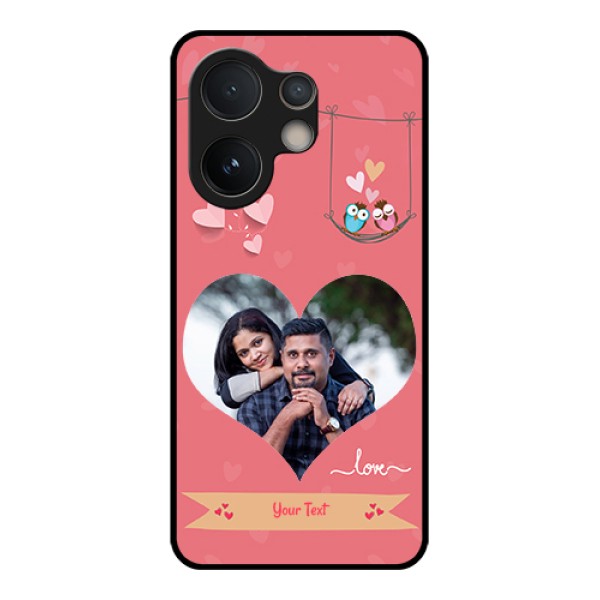 Vivo V60e 5G Custom Glass Phone Case - Peach Color Love Design