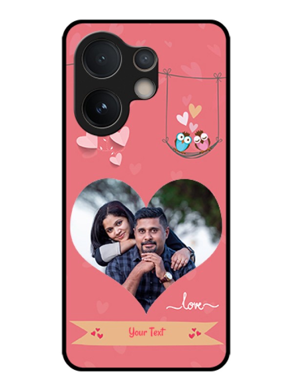 Custom Vivo V60e 5G Custom Glass Phone Case - Peach Color Love Design