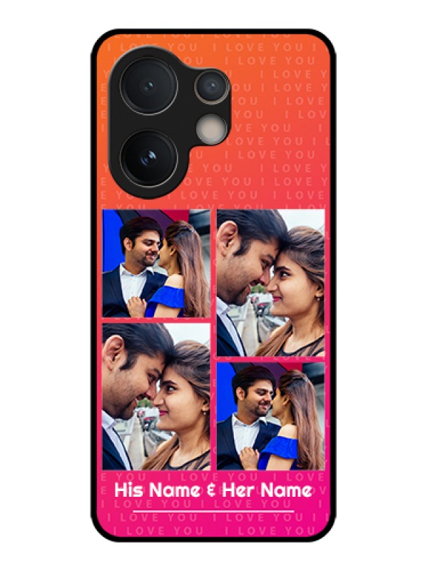 Custom Vivo V60e 5G Custom Glass Phone Case - I Love You Pink Design
