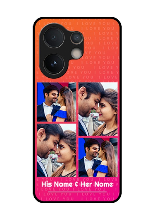 Vivo V60e 5G Custom Glass Phone Case - I Love You Pink Design