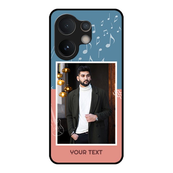 Vivo V60e 5G Custom Glass Phone Case - With Color Musical Note Design Vivo V60e 5G Custom Glass Phone Case - With Color Musical Note Design