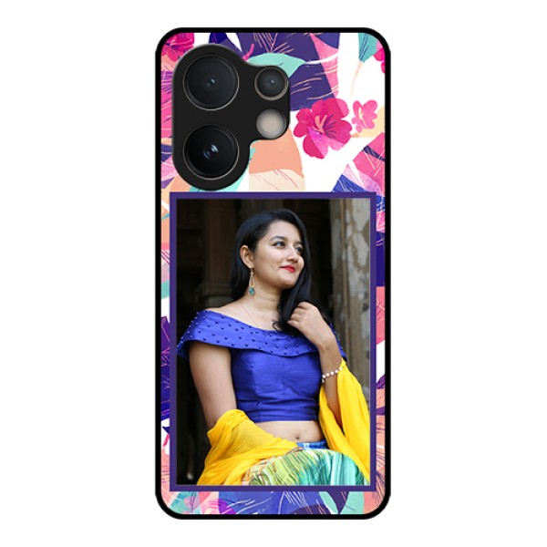 Vivo V60e 5G Custom Glass Phone Case - Abstract Floral Design