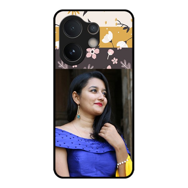 Vivo V60e 5G Custom Glass Phone Case - Stylish Floral Design