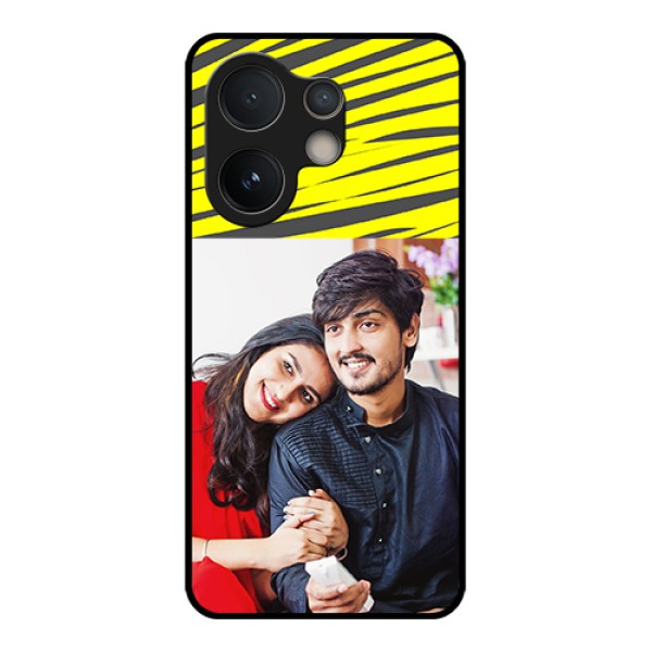 Vivo V60e 5G Custom Glass Phone Case - Yellow Abstract Design