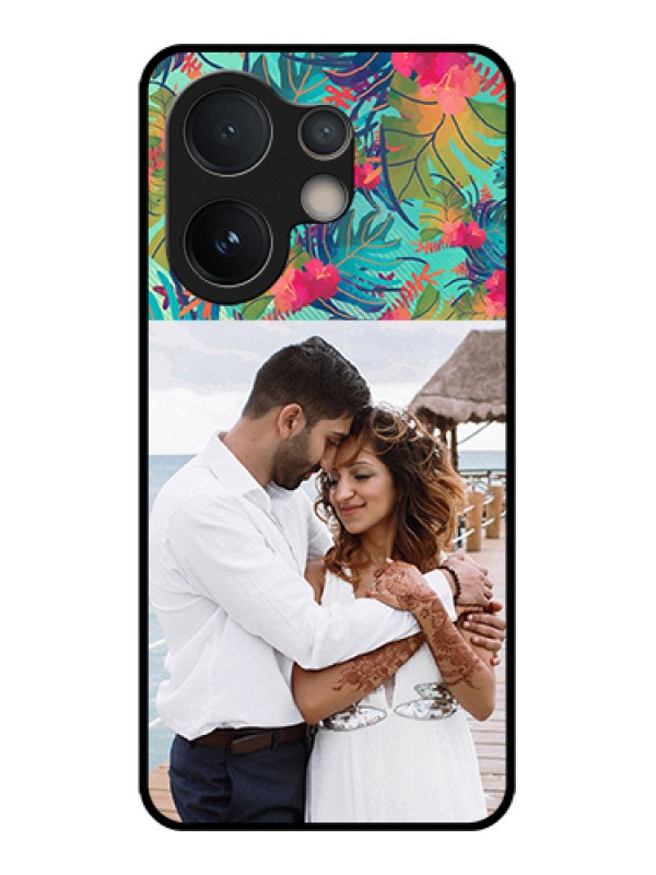 Custom Vivo V60e 5G Custom Glass Phone Case - Watercolor Floral Design