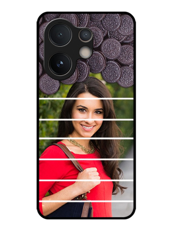 Custom Vivo V60e 5G Custom Glass Phone Case - With Oreo Biscuit Design