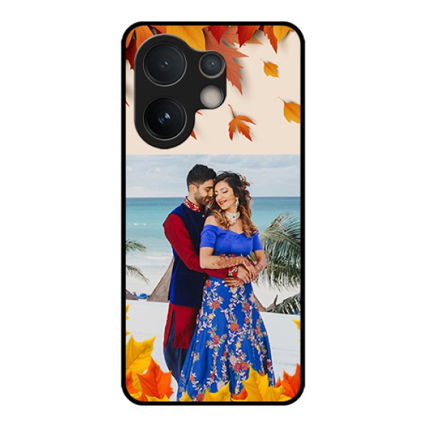 Vivo V60e 5G Custom Glass Phone Case - Autumn Maple Leaves Design