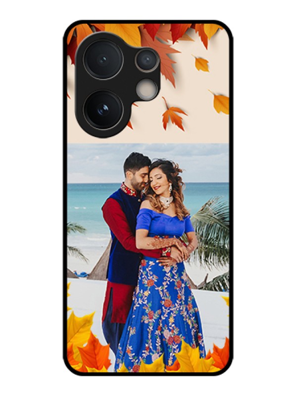 Custom Vivo V60e 5G Custom Glass Phone Case - Autumn Maple Leaves Design