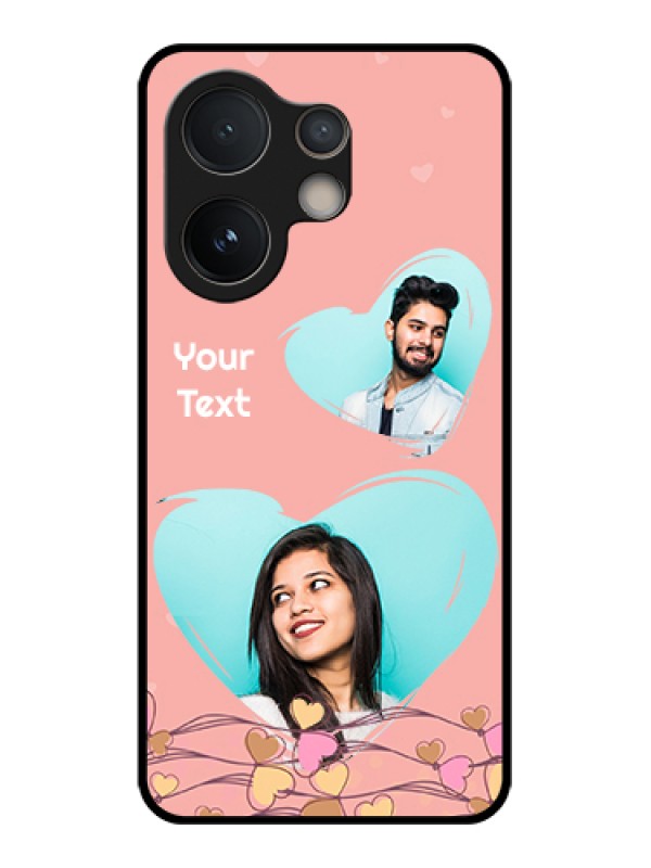 Custom Vivo V60e 5G Custom Glass Phone Case - Love Doodle Design