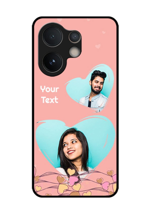 Vivo V60e 5G Custom Glass Phone Case - Love Doodle Design