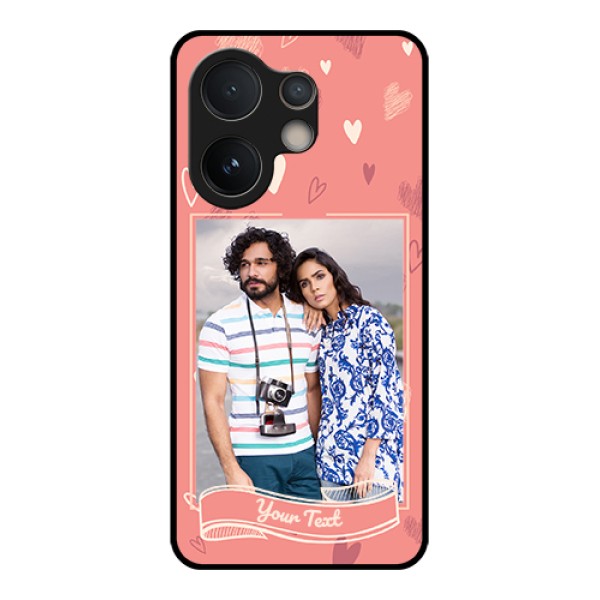 Vivo V60e 5G Custom Glass Phone Case - Love Doodle Art Design