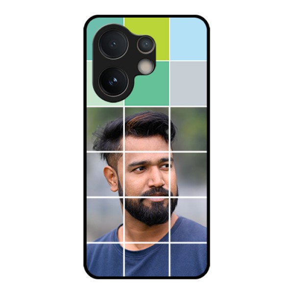 Vivo V60e 5G Custom Glass Phone Case - With White Box Pattern