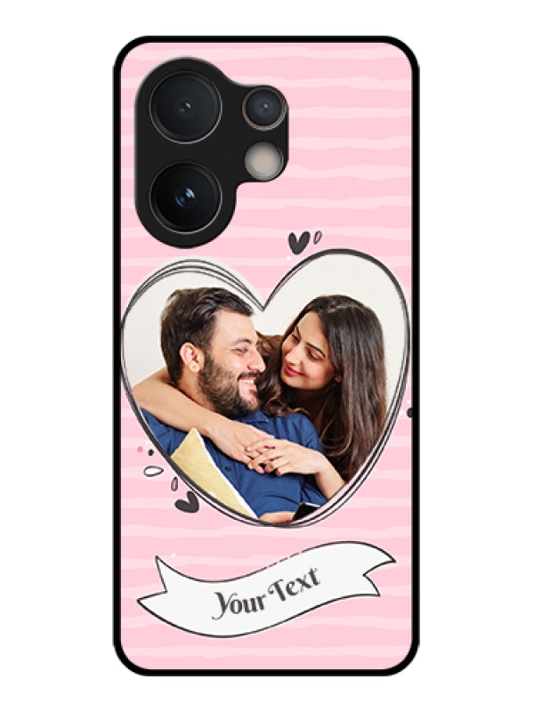 Custom Vivo V60e 5G Custom Glass Phone Case - Vintage Heart Design