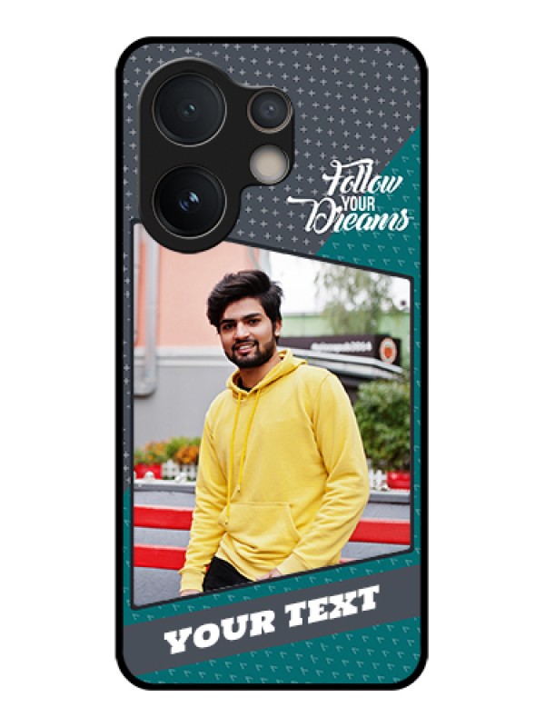 Custom Vivo V60e 5G Custom Glass Phone Case - Background Pattern Design With Quote