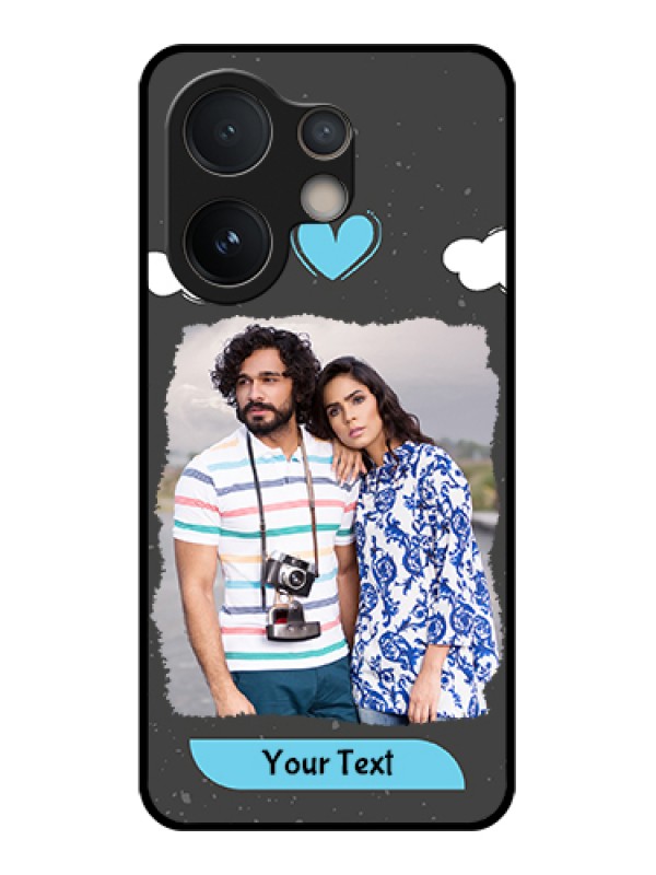 Custom Vivo V60e 5G Custom Glass Phone Case - Splashes With Love Doodles Design