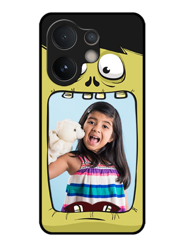 Custom Vivo V60e 5G Custom Glass Phone Case - Cartoon Monster Back Case Design
