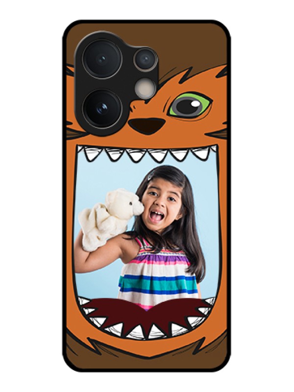 Custom Vivo V60e 5G Custom Glass Phone Case - Owl Monster Back Case Design