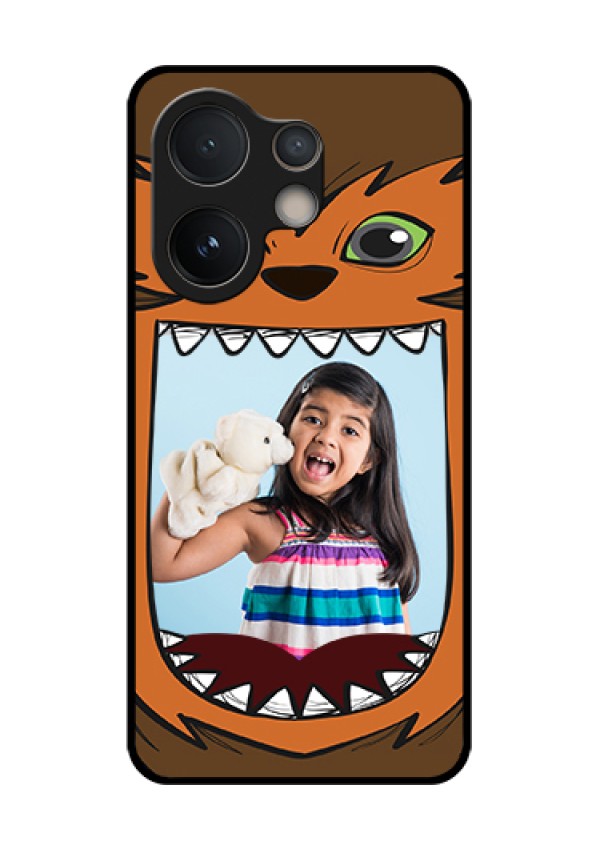 Vivo V60e 5G Custom Glass Phone Case - Owl Monster Back Case Design