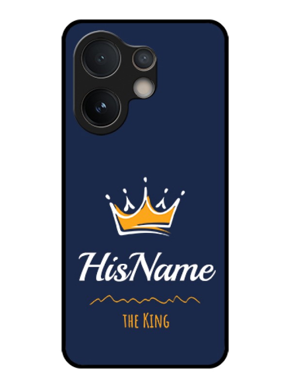 Custom Vivo V60e 5G Custom Glass Phone Case - King With Name Design
