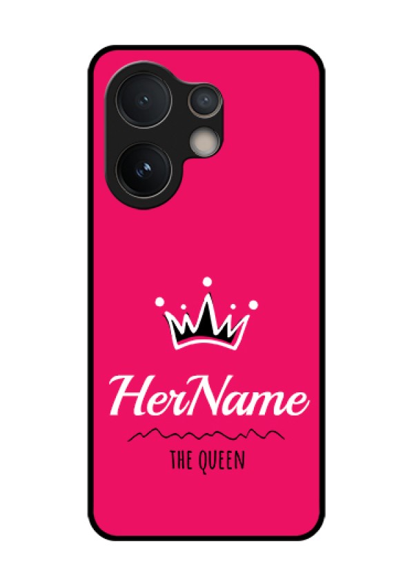 Vivo V60e 5G Custom Glass Phone Case - Queen With Name Design