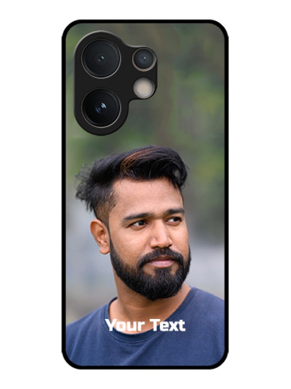 Custom Vivo V60e 5G Custom Glass Phone Case - Photo With Text Design