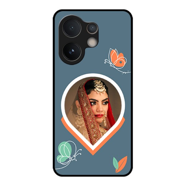 Vivo V60e 5G Custom Glass Phone Case - Droplet Butterflies Design