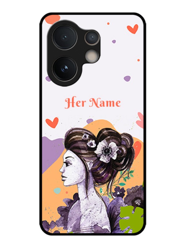 Custom Vivo V60e 5G Custom Glass Phone Case - Woman And Nature Design