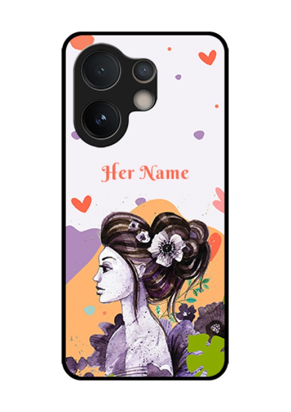 Vivo V60e 5G Custom Glass Phone Case - Woman And Nature Design