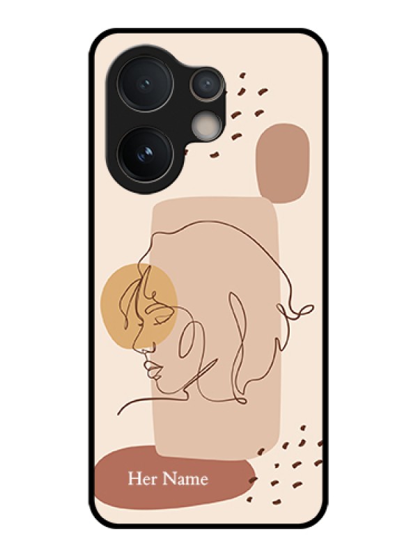 Custom Vivo V60e 5G Custom Glass Phone Case - Calm Woman Line Art Design
