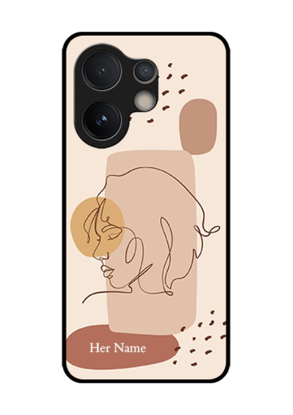 Vivo V60e 5G Custom Glass Phone Case - Calm Woman Line Art Design