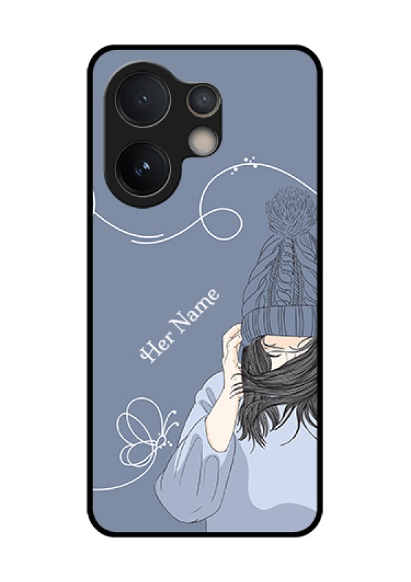 Vivo V60e 5G Custom Glass Phone Case - Girl In Winter Outfit Design