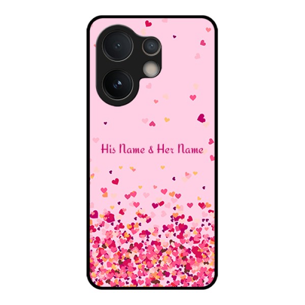 Vivo V60e 5G Custom Glass Phone Case - Floating Hearts Design