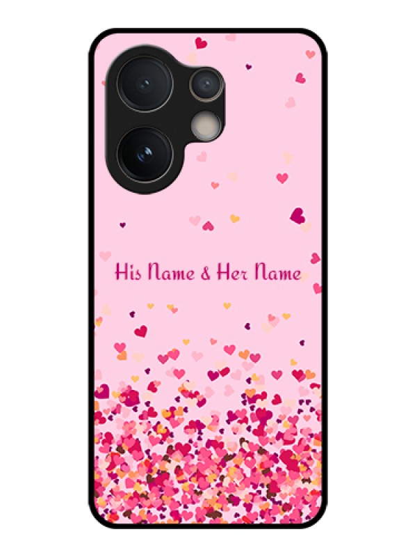 Custom Vivo V60e 5G Custom Glass Phone Case - Floating Hearts Design