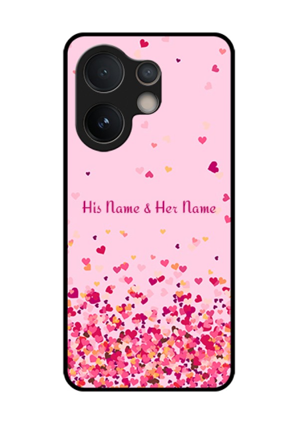 Vivo V60e 5G Custom Glass Phone Case - Floating Hearts Design