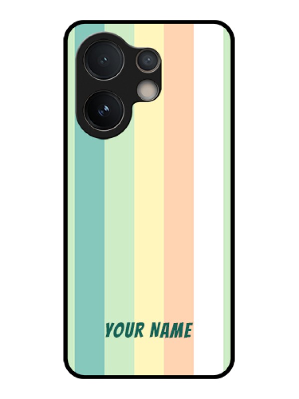 Custom Vivo V60e 5G Custom Glass Phone Case - Multi - Colour Stripes Design