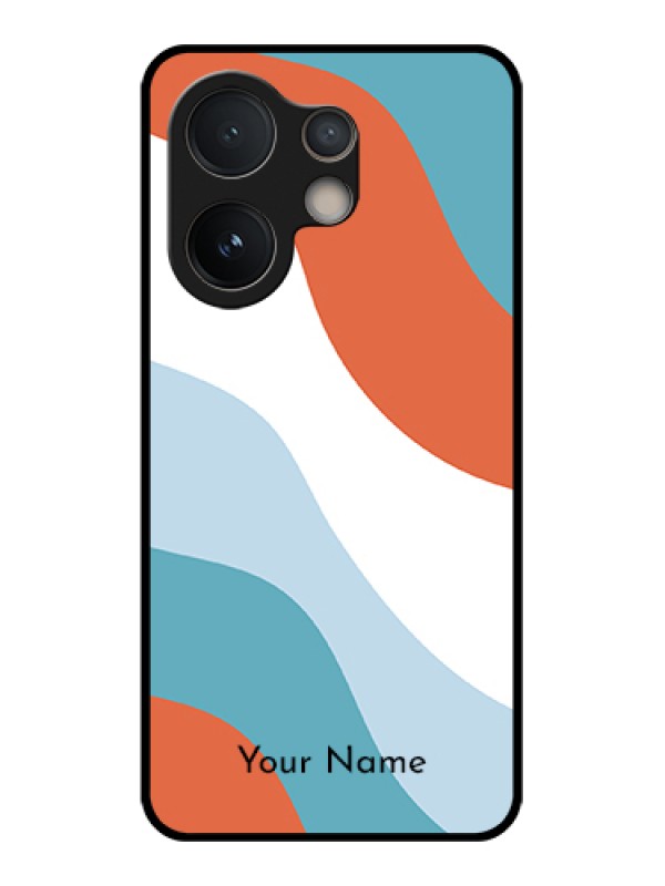 Custom Vivo V60e 5G Custom Glass Phone Case - Coloured Waves Design