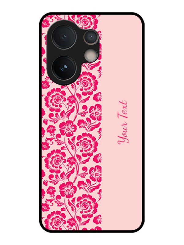 Custom Vivo V60e 5G Custom Glass Phone Case - Attractive Floral Pattern Design