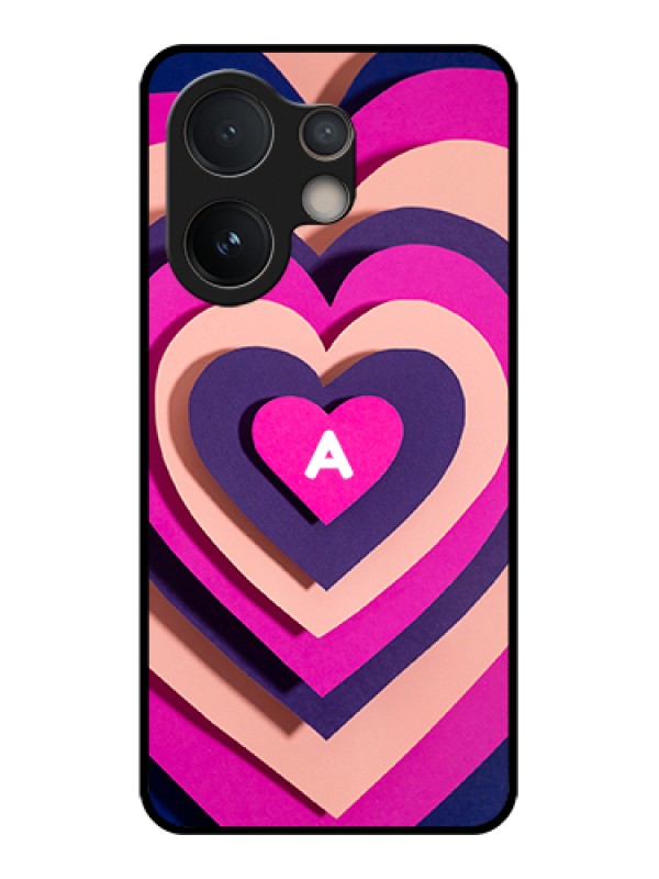 Custom Vivo V60e 5G Custom Glass Phone Case - Cute Heart Pattern Design