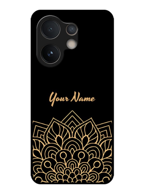 Custom Vivo V60e 5G Custom Glass Phone Case - Golden Mandala Design