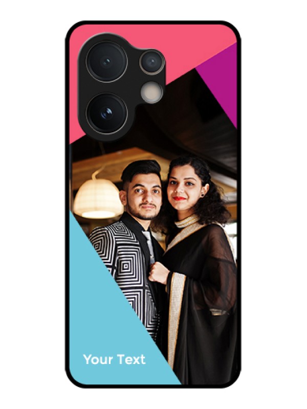 Custom Vivo V60e 5G Custom Glass Phone Case - Stacked Triple Colour Design
