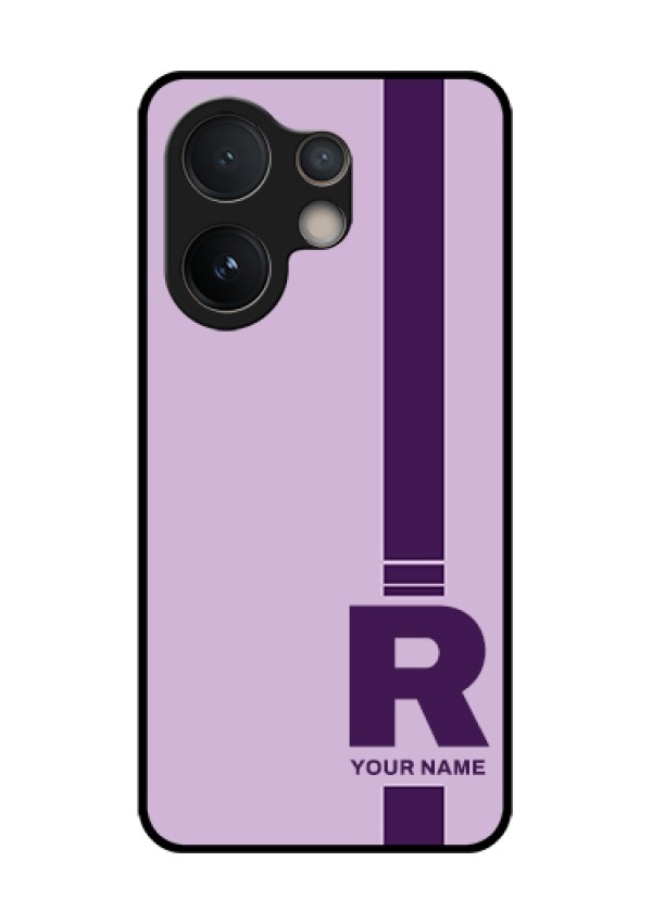 Vivo V60e 5G Custom Glass Phone Case - Simple Dual Tone Stripe With Name Design