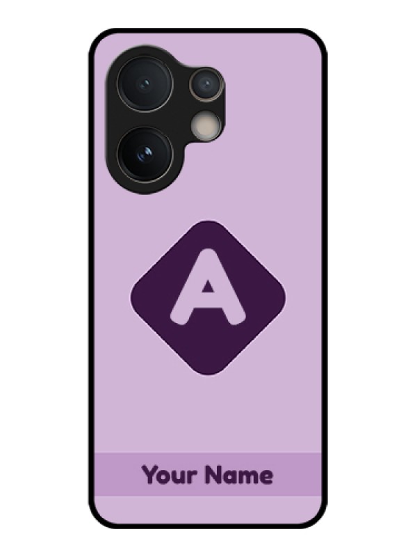 Custom Vivo V60e 5G Custom Glass Phone Case - Custom Letter In Curved Badge Design