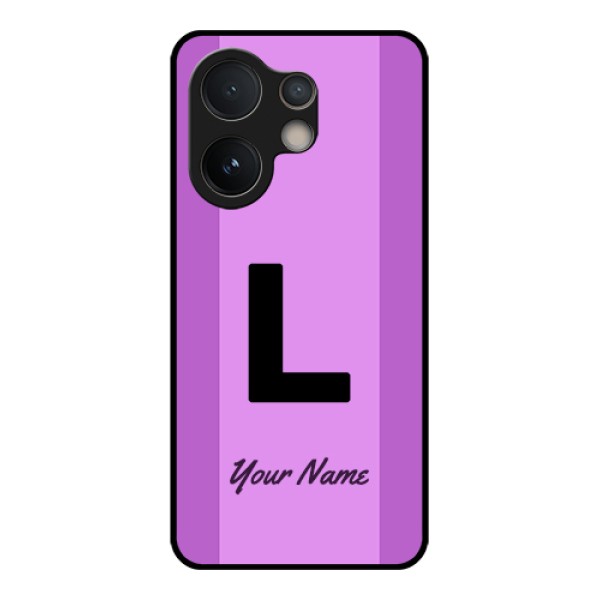 Vivo V60e 5G Custom Glass Phone Case - Tricolor Custom Text Design