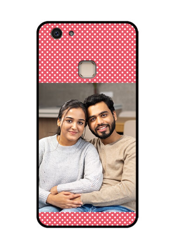 Vivo V7 Plus Custom Glass Phone Case - White Dotted Design