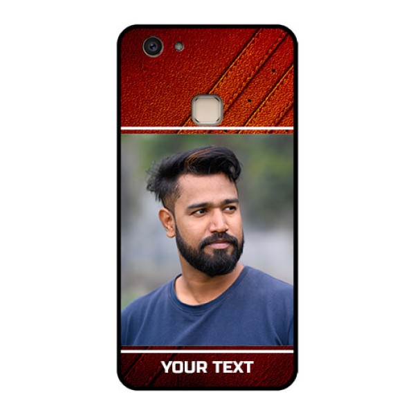 Vivo V7 Plus Custom Glass Phone Case - Leather Phone Case Design
